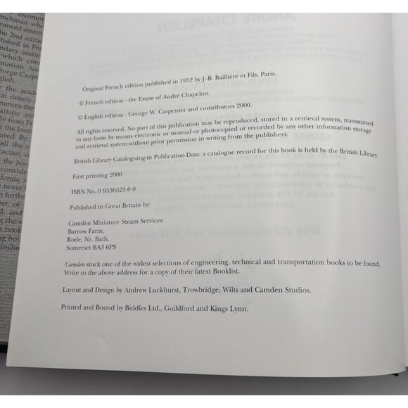 La Locomotive A Vapeur Andre Chapelon 1st English Print 2000 HCDJ Steam Trains - Picture 3 of 16